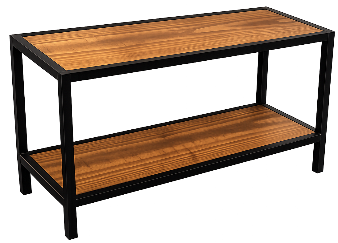 Mesa consola recibidora de hierro y madera